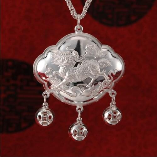Silver baby long life lock S990 full of silver pendant children, men and women, children, baby, full moon, silver lock