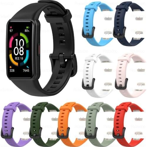 Colorful Silicone Strap For Huawei Honor Band 6 Huawey Honer Band6 Replacement Bracelet SmartWatch Wristband Soft Rubber Straps