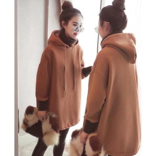 ZITY Hoodies Women Hooded Thicker Warm Soft Long Solid Simple All-match Korean Style Pullovers Womens Trendy Sweatshirts Chic Cu