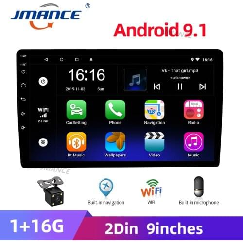 JMANCE 9 Inch Android 9.1 Universal Car Multimedia Player Car Autoradio Bluetooth WiFi Touch Screen Radio Stereo