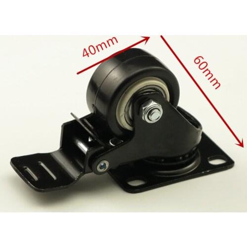 2Pcs Black 1.5'' Rubber Office Sofa Chair Swivel Casters Furniture Universal Brake Wheels