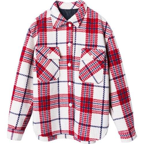 Fad Spring Autumn New Woman Jacket Hepburn Style Woolen Coat Loose Mid-length Small Plaid Coats And Jackets Women Femme Veste