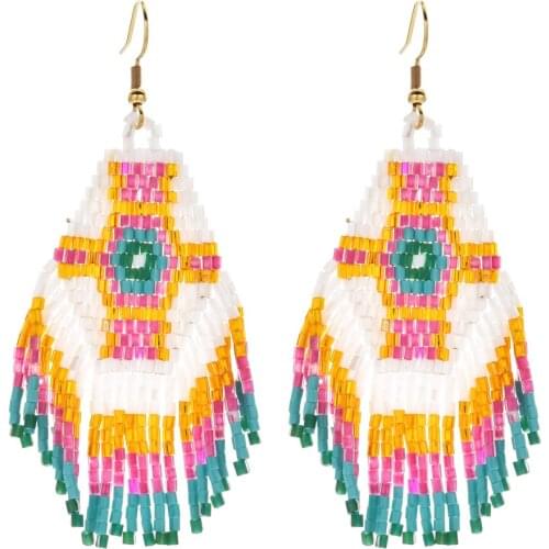 ZMZY Handmade Weave Chic Earrings For Women Long Tassel Earring MIYUKI Beads Fashion Jewelry Gifts Pendientes Mujer Moda