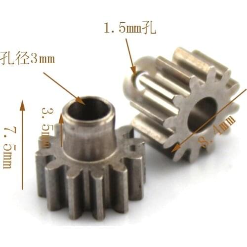 0.6-12T-7.5H-3.05 Silver Steel Gear Spindle Gear 45 Steel Gear Motor