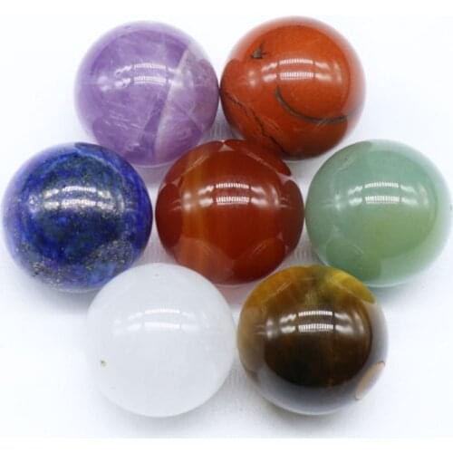 10pcs Wholesale Chakra Natural Energy Stone 16mm Ball Beads Yoga Healing Stone Guide to Meditation For Jewelry Making