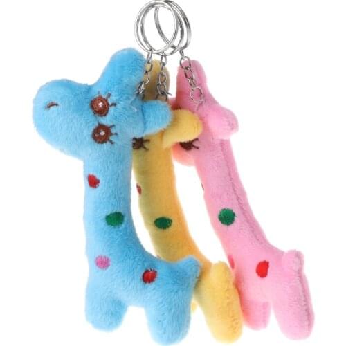 12cm Plush Toys Simulation Giraffe Doll Stuffed Cute Pendant Keychain Decoration Soft Dear Baby Kids Children Gift