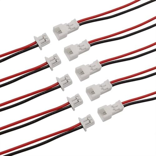2/5/10Pair JST 1.25mm 2 Pin Micro Wire Cable Connector 1.25mm 2 Pin Male Female Jack Plug Connector Lenght 15CM