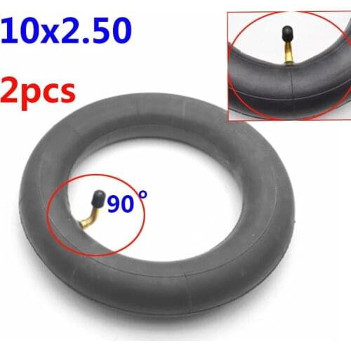 2pcs Inner Tube 10X2.50 10x2.5 Tube Innertube with bent valve 90 Degree valve for Baby Stroller Pram Scooter 10 Inch