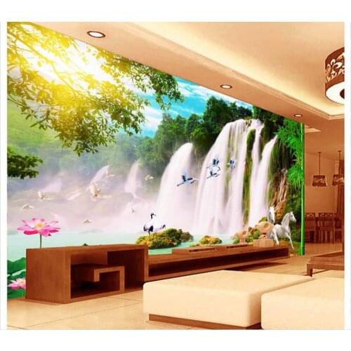 3d murals wallpaper for living room TV wall waterfalls and rivers wallpaper for painting Home Decoration