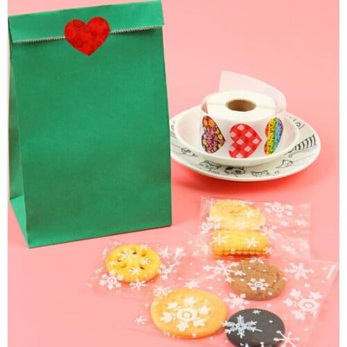 50-500pcs Heart Shaped Label Sticker Scrapbooking Gift Packaging Seal Birthday Party Wedding Supply Stationery Sticker