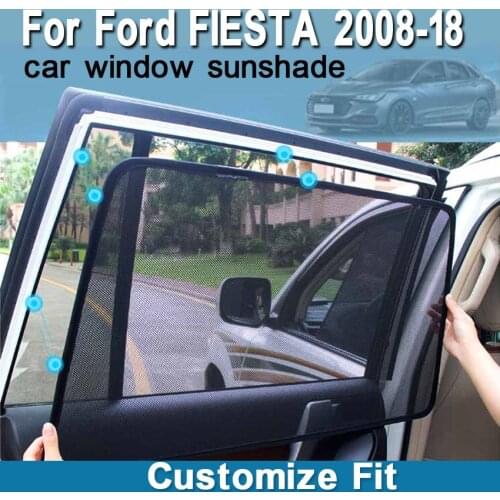 6pcs High-end custom For Ford FIESTA 2008-18 card type magnetic car curtain sun shade car window shade car styling