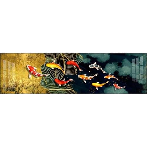 DIY 5D Sale Diamond Embroidery, Mosaic, Nine Carps, Beautiful Fish, Full, Painting Cross Stitch