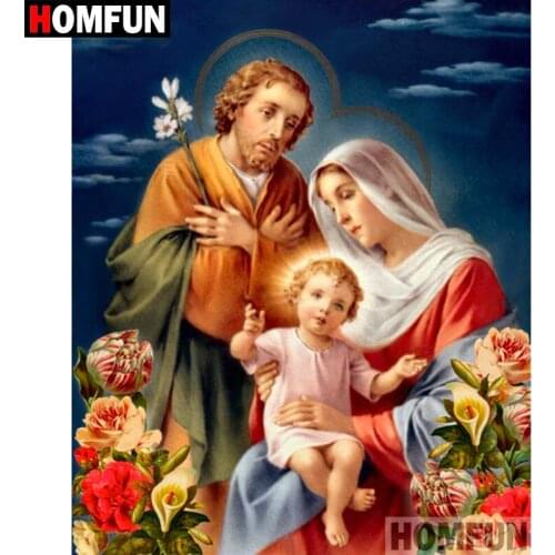 HOMFUN Full Square/Round Drill 5D DIY Diamond Painting "Religious Jesus" Embroidery Cross Stitch 5D Home Decor Gift A08759