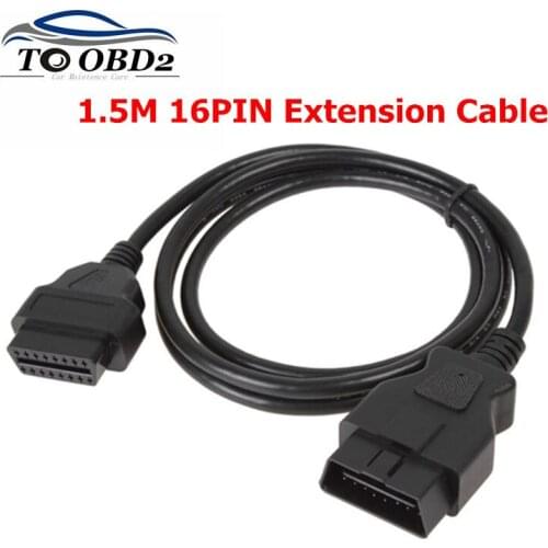 Car OBD2 1.5m 16 pin Male to Female Extension Cord 16pin Male to 16pin Female OBD 2 150cm Connector Diagnostic tool