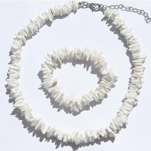 BUDROVKY Fashion Hot Selling Ocean Wind Broken Shell Necklace White Shell Necklace Bracelet Drop Shipping