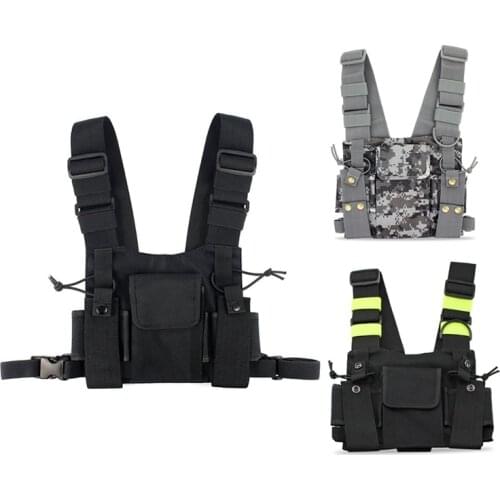 New Radios Pocket Radio Chest Harness Chest Front Pack Pouch Holster Vest Rig Carry Case for 2 Way Radio Walkie Talkie for Baofe