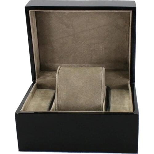 Solid Wood Watch Box Jewelry Storage Case Single Grid Pillow Wooden Case Organizer with Removable Cushion Watch Boxes