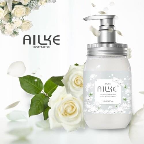 AILKE Shower Gel women Cleaning Whitening Roses Body Wash Perfume lotion Scrub fragrant Moisturizing summer bath foam female