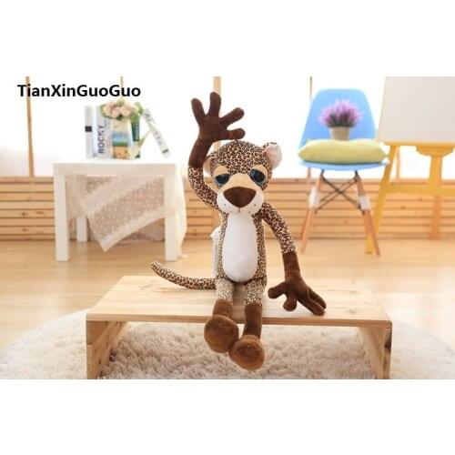 New arrival large 80cm cute jungle leopard soft plush toy throw pillow birthday gift h0823