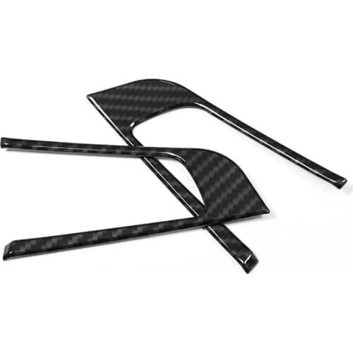 2pcs Carbon Fiber Style For Alfa Romeo Giulia Stelvio 2016 2017 2018 ABS Chrome Steering Wheel Decoration Frame Trim Accessori