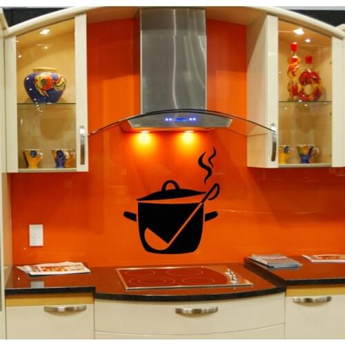 Kitchen Sign Wall Decal Removable Cooking Pan Pattern Wall Stickers Vinyl Interior Modern Design Special Home Decor Mural SYY889