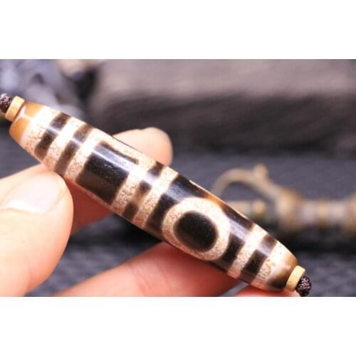 LKbrother sauces top quality Magic Power Tibetan Old Agate Double Heaven&Earth dZi Bead Amulet Pendant 74M L