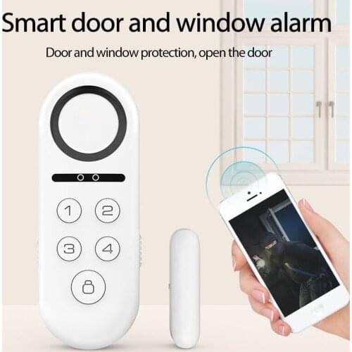 Tuya Smart WiFi Door Sensor Sound And Light Door Magnetic Alarm Door Open / Closed Detectors Remote Support Alexa Google Home