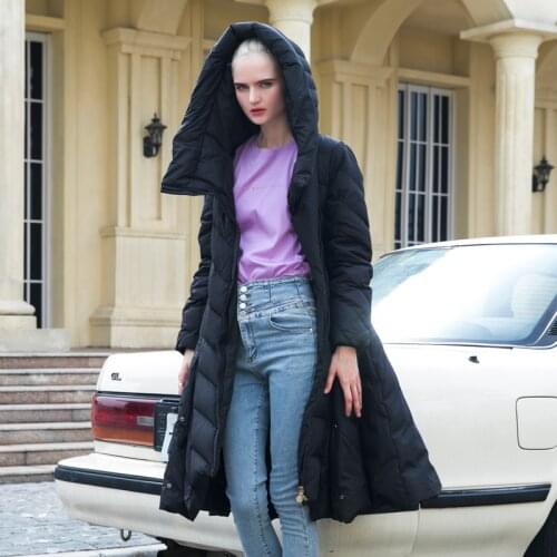 Fashion plus size coat pink womens new asymmetric design 2020 winter thick hooded white duck down jacket long