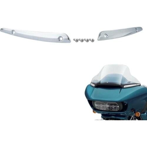 Motorcycle Chrome Windshield Side Trim For Harley Road Glide FLTRU FLTRX 2015-2018