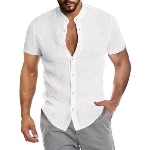 New Casual Cotton Linen Men Shirts Long Sleeve Loose Tee Shirts Solid Color Street Wear Blouse Tops for Summer Spring