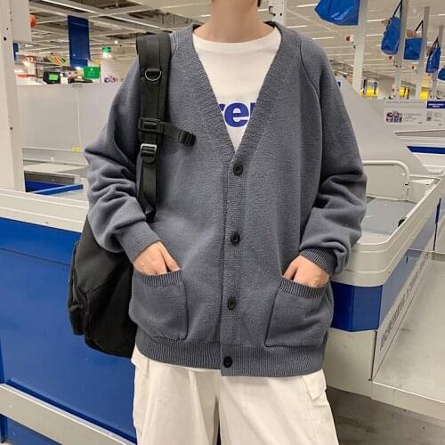 Mens Shawl Collar Cardigan Sweater Slim Fit Cable Knit Button up Cotton Sweater with Pockets Streetwear Long Sleeve Men Clothes