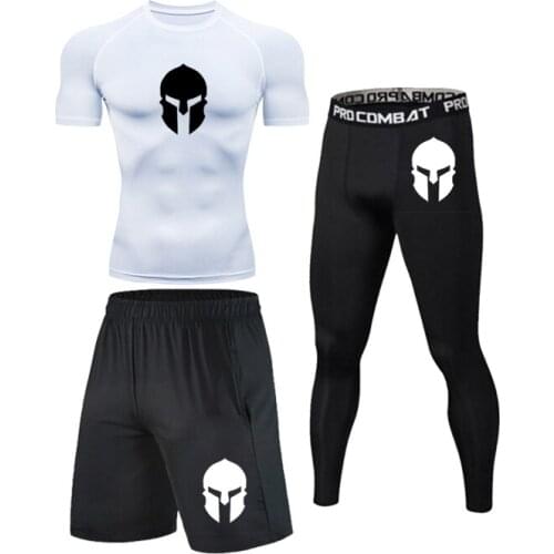 Mens MMA Sport Suit Gym Men Boxing Fitness Sportswear Running Training Clothes Workout Jogging Rashguard Sports Suits Mens