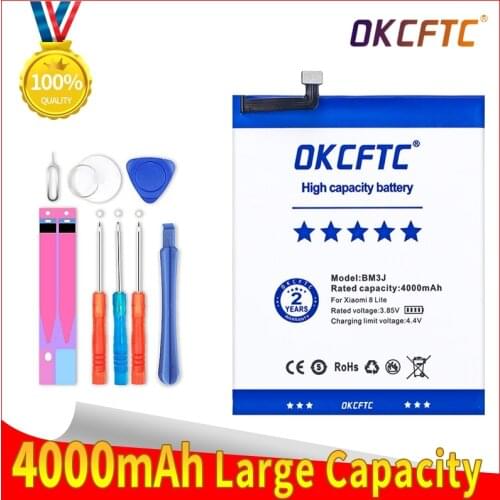 Original Phone Battery BM3J For Xiaomi 8 Lite MI8 Lite High Capacity Polymer Replacement Battery 4000mAh With Free Tools