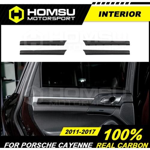 00% Real Carbon Fiber Interior Trim Dash Kit Central Console Cover Door Trim LHD interior decoration For Porsche Cayenne 958