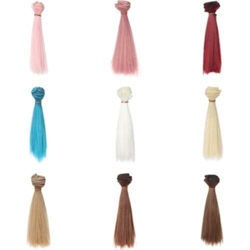 1 Pc 15*100cm Doll Accessories Straight Synthetic Fiber Wig Hair For Handmade Cloth High-temperature Wire Diy Texitle