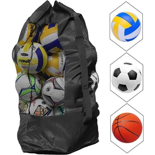 Mesh Basketball Soccer Bag Waterproof Large-Capacity Outdoor Sports Volleyball Net Ball Rugby Storage BagDrastring Shoulder Bags