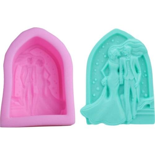 Bride groom couple Silicone Soap Molds Wedding Decoration Fondant Cake Decorating Baking Tools Silicone mold for soap making