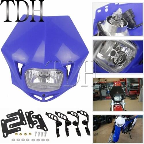 Blue Motorcycle Headlight Dirt Bike MX Motocross Dual Sport Head Light For EXC SX SXF XC MX SMR Enduro Supermoto Universal