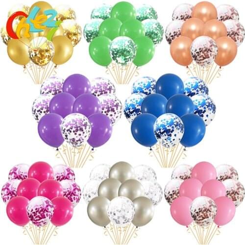 Wedding Decoration 10Pcs Pink Silver Glitter Confetti Balloons Baby Shower Birthday Party Celebration Perfect Decor Supplies