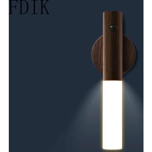Smart Led Induction Night Light Charging Wireless Voice Control Cabinet Wardrobe Light Stairway Intelligent Sensor Motion Lamps
