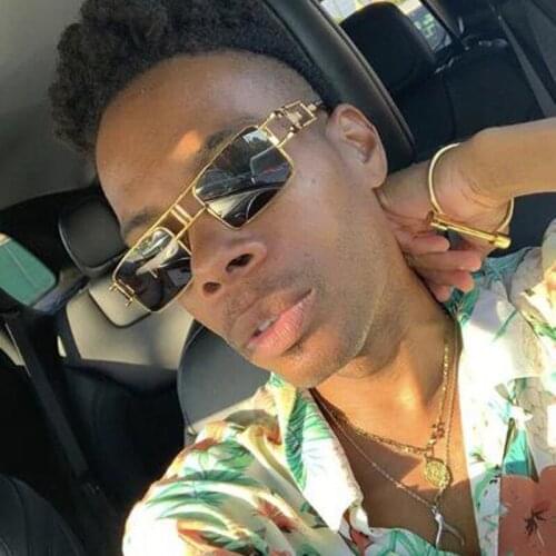 Unique Hollow Alloy Frame Square Sunglasses For Men Vintage Brand Black Clear Punk Sun Glasses Women Uv400 Shade Hip Hop Eyewear