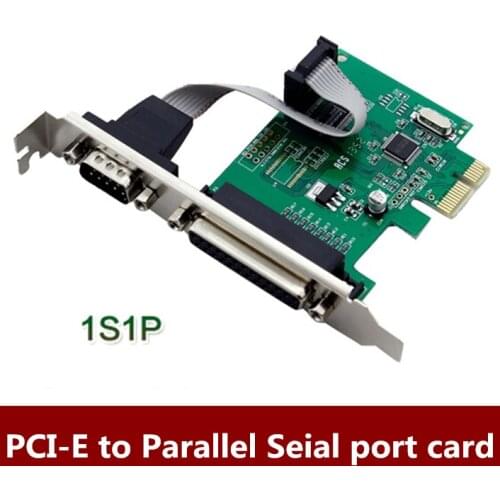 High Quality 1pcs RS-232 Serial COM & Printer Parallel LPT Port to PCI Express PCI-E Adapter Card Free shipping