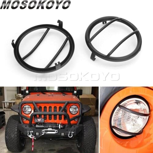 2pcs Headlight Turn Signal Indicator Light Cover Guards For Jeep Wrangler JK Unlimited 2 & 4 Door 2007-17 Sports/Sahara/Freedom