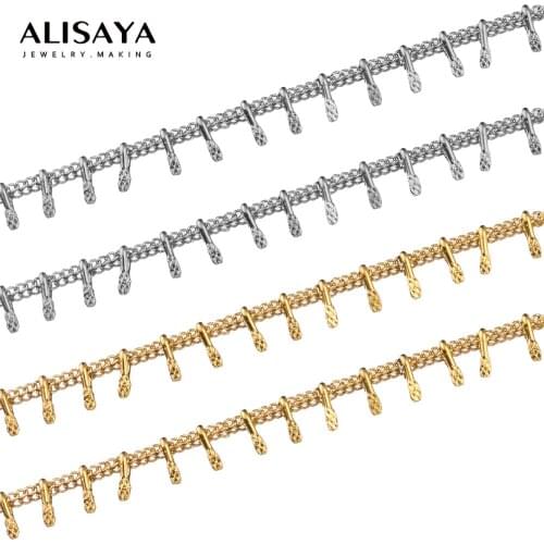 1 Meter Stainless Steel Gold Clips Curb Chains for Anklet Necklace Jewelry Making DIY Handcrafts Supplies Wholesale Lots Bulk