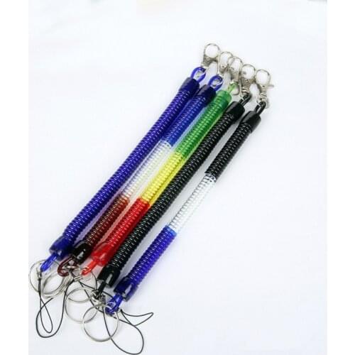 1PC Anti-Lost Stretchy Elastic Spring Coil Lanyard Keychain Spiral Keyring Key Holder