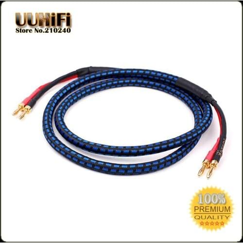 1PCS High Quality HIFI Speaker Cable / Banana to Banana Type Audio Cable/ Blue 1.5m 2m 3m 5m