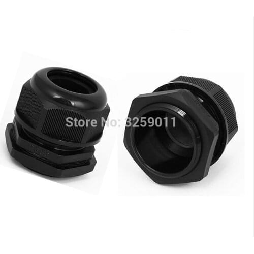 25PCS Cable Glands PG 36 Black White Waterproof Adjustable Nylon Connectors Joints With Gaskets 22-32mm For Electrical Appliance
