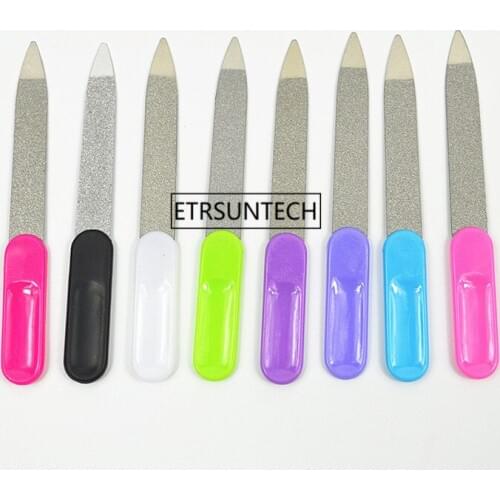 500pcs Multi-functional Stainless Steel Nail File Buffer Double Side Grinding Rod Manicure Pedicure Scrub Nails Art tool F3599