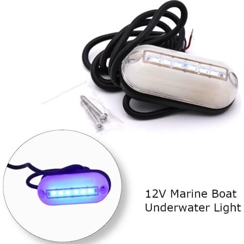 6 LED Underwater Fishing Light 12V Boat Night Lighting Water Landscape Blue Lamp Marine Yacht underwater lights Waterproof