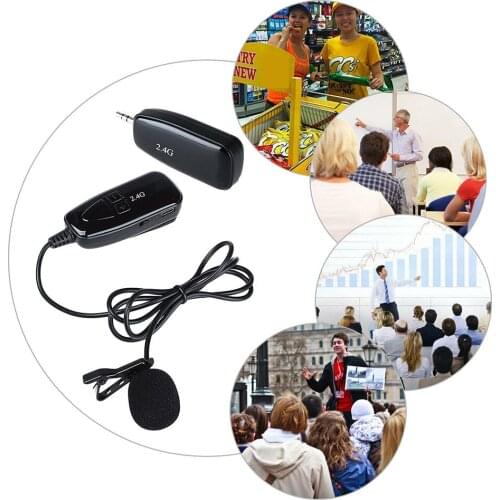 2.4G Clip-on Wireless Microphone Loudspeaker Voice Amplifier for Teaching Tour Guides Meeting Promotional Publicity